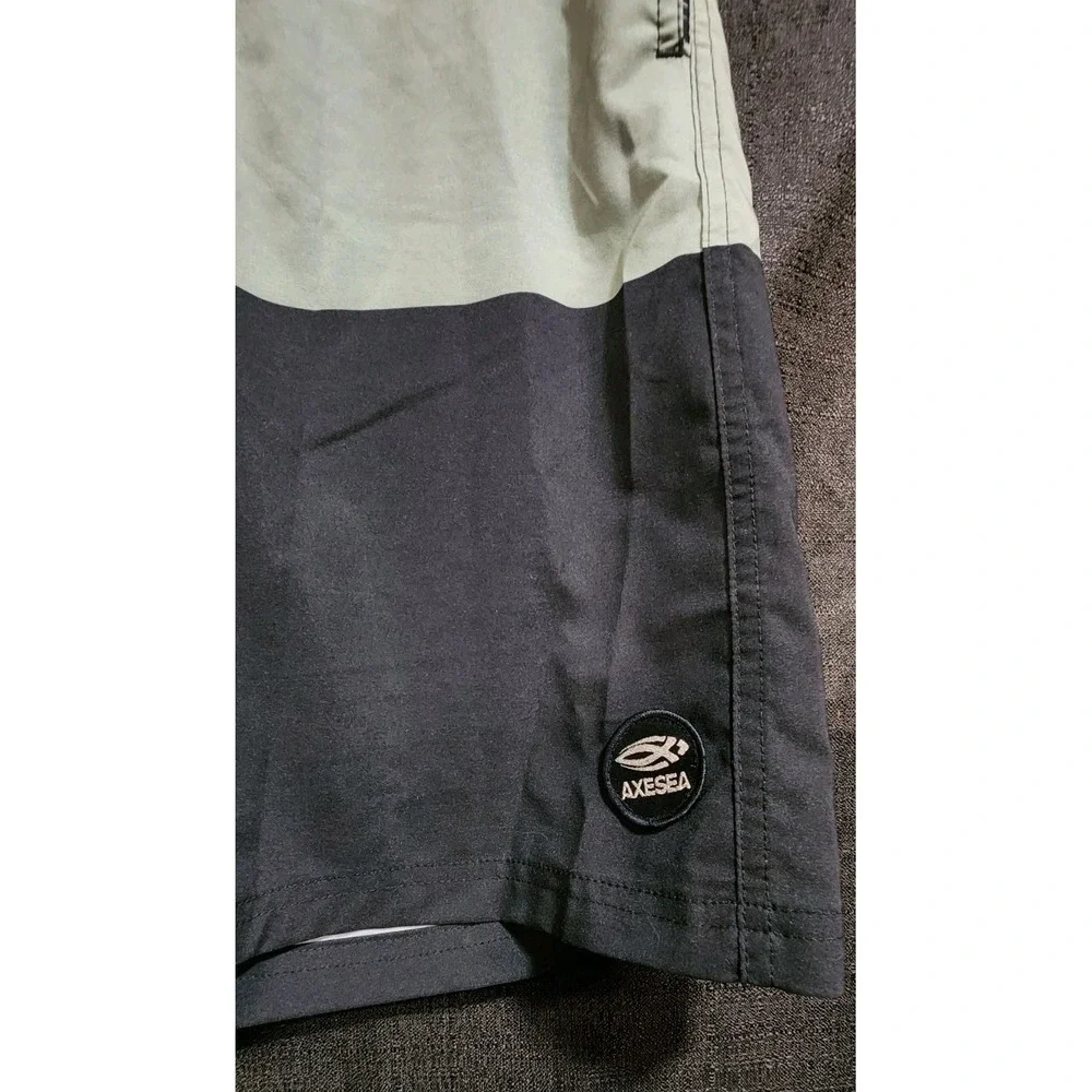 AXESEA Men's Surf Swim Trunks Quick Dry Tropical Swim‎ Shorts Pockets Sz 34 New